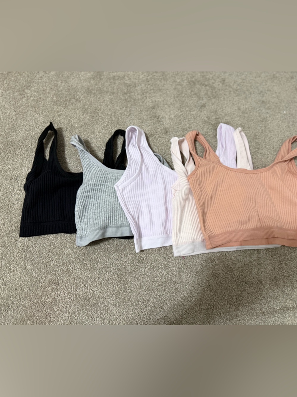Ribbed Sports Bra- Multi Color Set